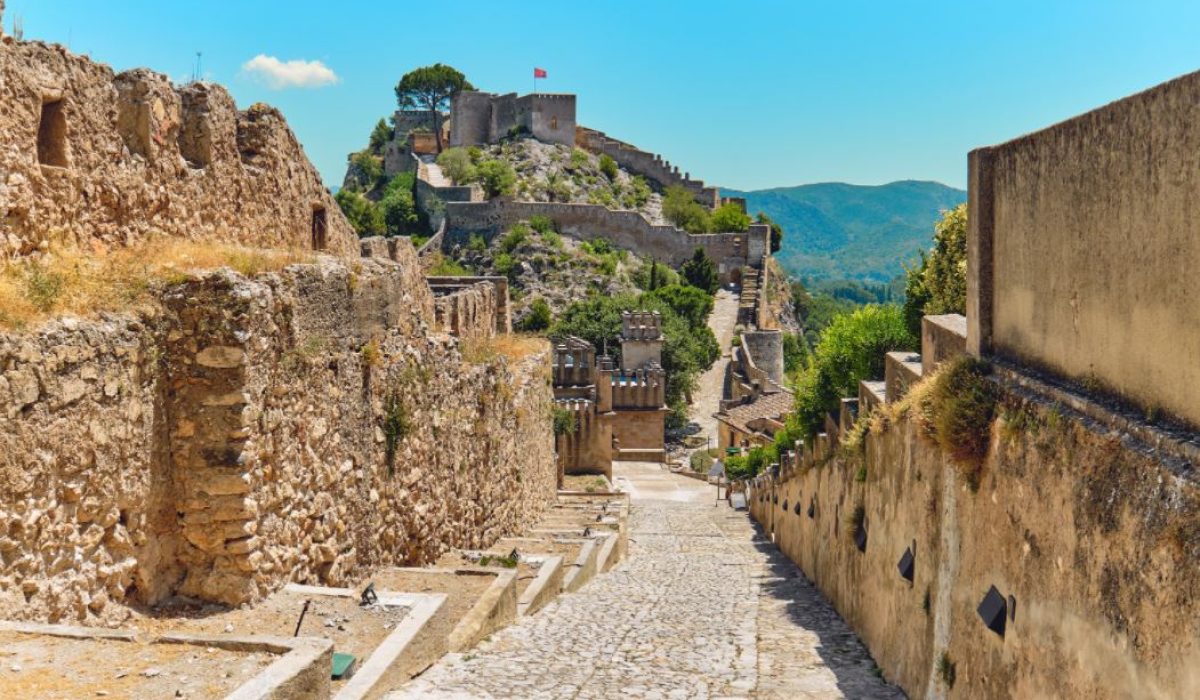 Picturesque View To Spanish Xativa Castle Or Castillo De Xativa Ancient Fortification Of Spain During Sunny
