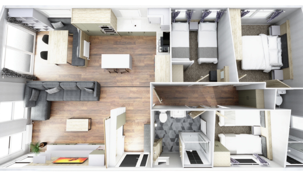 The Mapleton 40 X 20 3 Bed Sleeps 6