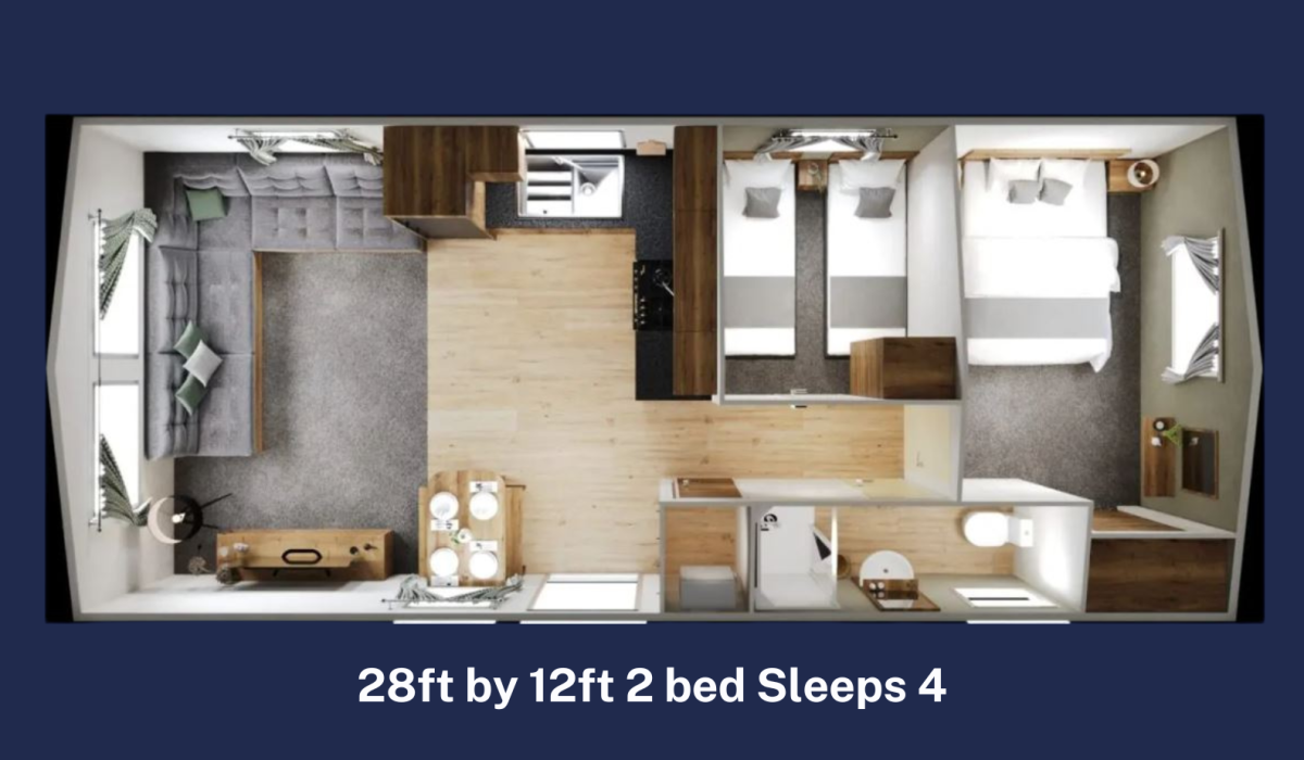 Willerby Ellerton 2024 28ft By 12ft 2 Bed Floorplan
