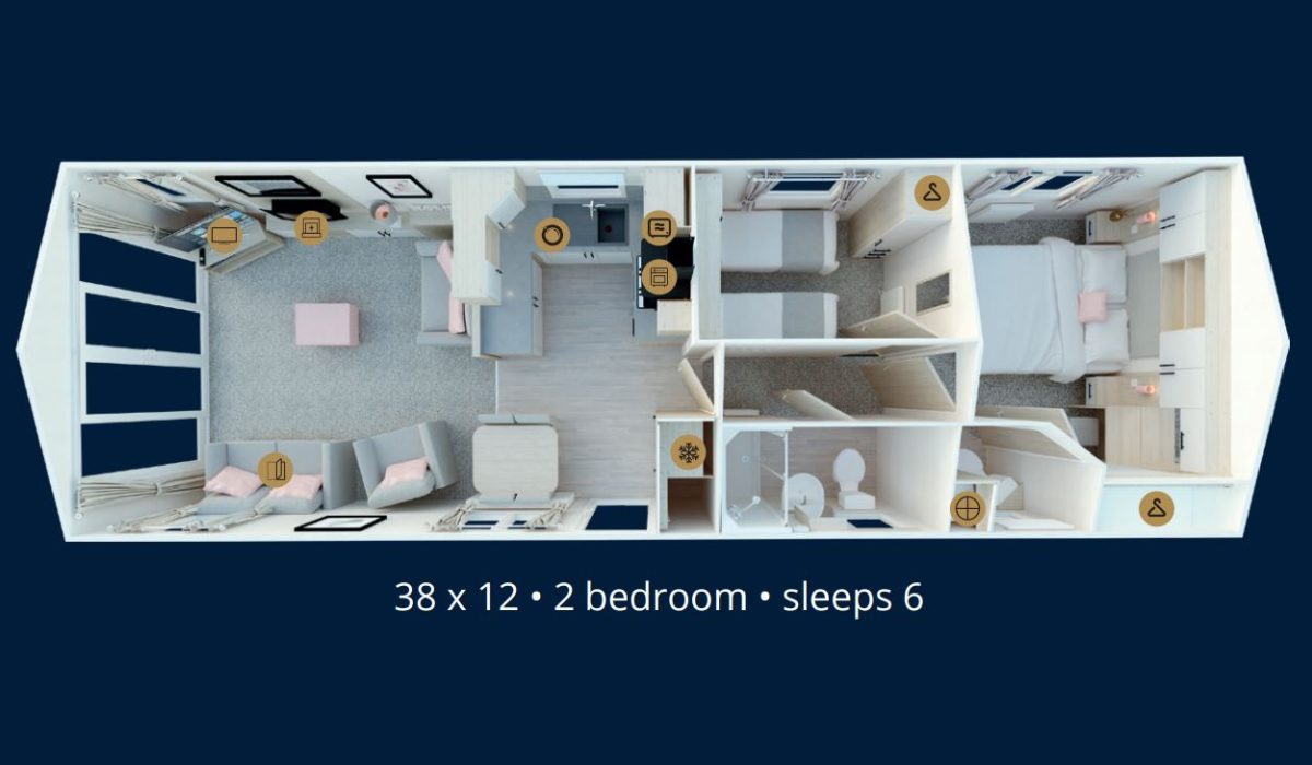 Willerby Manor 2024 38ft By 12ft 2 Bed Floorplan
