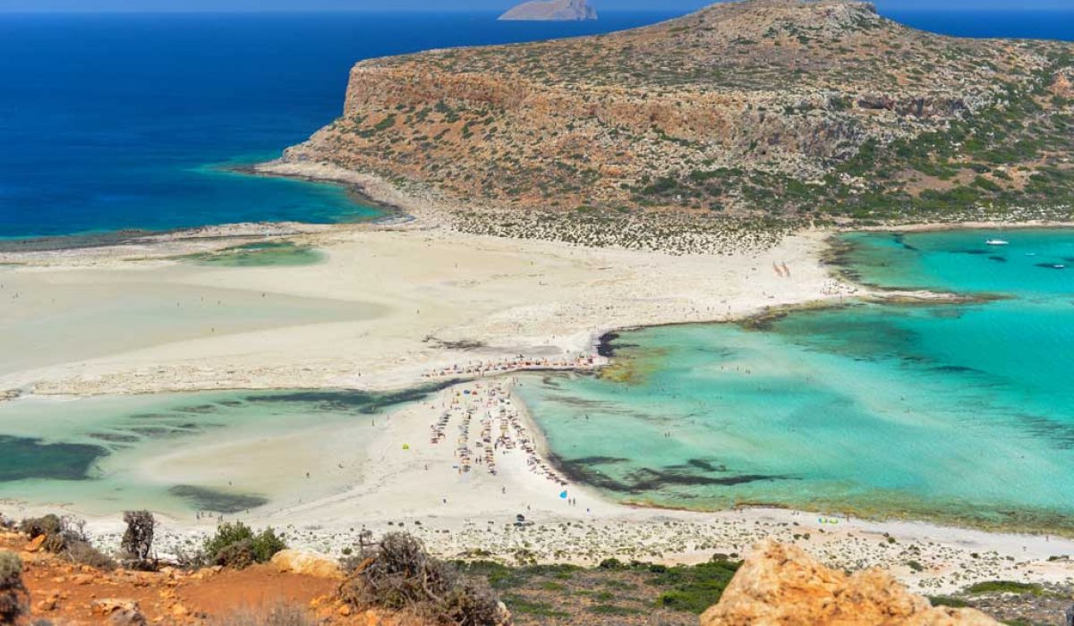 Beautiful view of Balos Lagoon in Crete island Greece